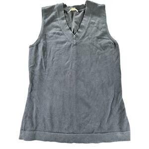 Ann Taylor Factory Navy Blue Sleeveless V-Neck Knit Top Women's Size XS